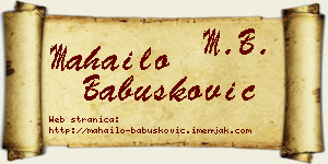 Mahailo Babušković vizit kartica